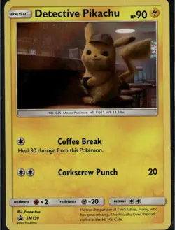 Detective Pikachu Promo SM Promos SM190 Lightning Holo Pokemon Card - Image 1