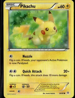 Pikachu Common Generations 26/83 Lightning Pokemon Card - Image 1
