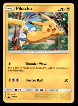 Pikachu - SM04 Promo Sun & Moon Promo Pokemon Holo Moderately Played - Image 1