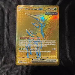 Pokemon TCG Iron Leaves EX Prismatic Evolutions Holo Card 176/131 Gold - Image 1