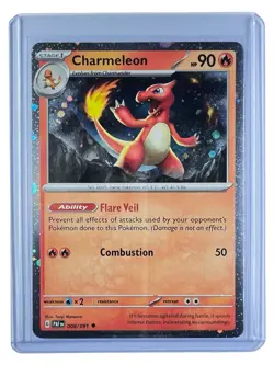 Pokemon TCG Charmeleon (Cosmos Holo) 008/091 Paldean Fates NM - Image 1