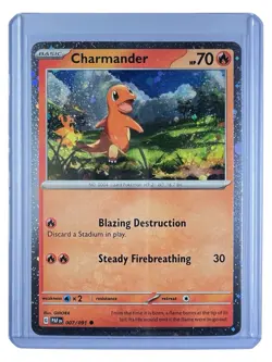 Pokemon TCG Charmander Cosmos Holo 007/091 Paldean Fates NM - Image 1