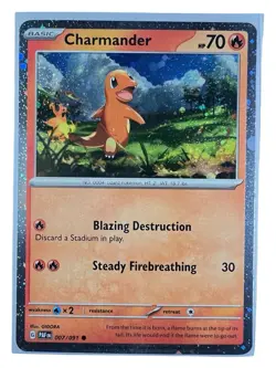 Pokemon TCG Charmander Cosmos Holo 007/091 Paldean Fates NM - Image 2