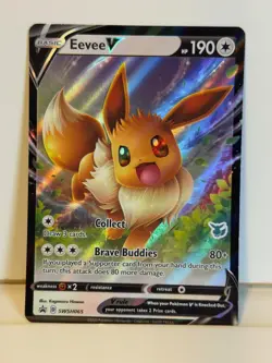 Eevee V (Eevee Stamped) SWSH065 Holo Promo Battle Academy 2022 Pokemon LP - Image 1