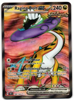 Raging Bolt ex 196/162 - Temporal Forces Ultra Rare Pokemon TCG - NM Card - Image 1