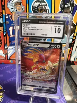 CGC Graded 10 Ho-Oh V 140/195 Silver Tempest Full Art Pokemon Card Graded - Image 1