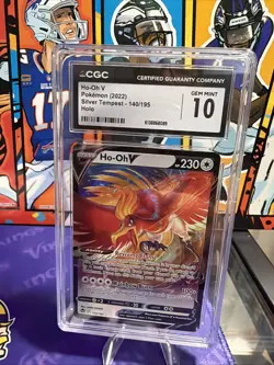 CGC Graded 10 Ho-Oh V 140/195 Silver Tempest Full Art Pokemon Card Graded - Image 2
