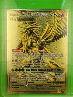 WINGED DRAGON Pokemon Golden Metal Card CUSTOM MADE - Image 1