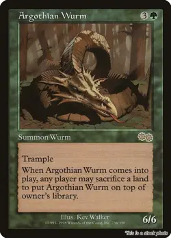 MTG Argothian Wurm Card #236 Urza's Saga NM Magic - Image 1