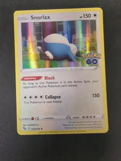 Pokemon Card Snorlax Pokemon Go Cosmo Holo 055/078 Near Mint - Image 1