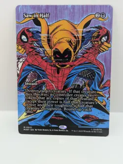 MTG Spiderman - Saw in Half - Mythic - Instant - Black - Borderless - MAR 021 - - Image 1