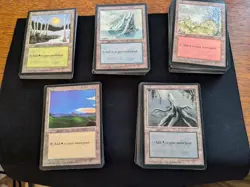 MTG 152x ICE AGE Basic Land Lot 1995 Vintage - Islands, Swamps, Plains + - Image 1