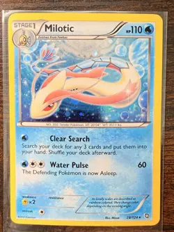 Pokemon - Dragons Exalted - Milotic 28/124 Cosmos Holo Rare - Moderately Played! - Image 1