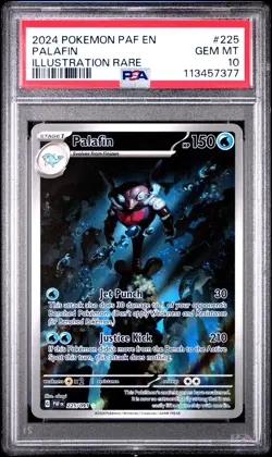 2024 POKEMON PAF EN-PALDEAN FATES #225 PALAFIN ILLUSTRATION RARE - PSA 10 💎 - Image 2