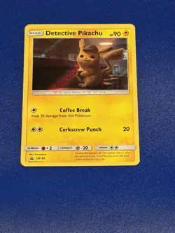 Detective Pikachu Coffee Break Pokemon Holo Card Holographic - Image 1