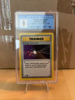 Pokemon Card Energy Retrieval 81/102 Base Set 1st Edition CGC 9 Mint - Image 1