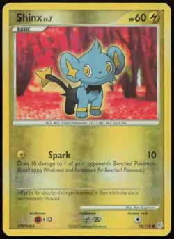 Shinx 98/130 MP Diamond & Pearl Common Reverse Holo Pokemon - Image 1