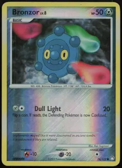 Bronzor 74/123 MP Mysterious Treasures Common Reverse Holo Pokemon - Image 1