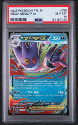 Mega Gengar ex 2025 Pokemon Phantasmal Flames #056/094 PSA 10 GEM MINT - Image 1