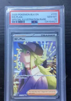 2025 Pokemon Black Bolt Ns Plan #170 PSA 10 GEM MT Low Pop! Special Illustration - Image 1