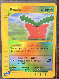 Pokemon - Aquapolis - Hoppip 83/147 Reverse Holo Common - Heavily Played ! - Image 1