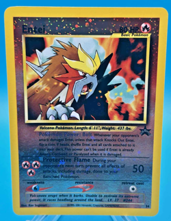 Pokemon Card - Entei #34 Black Star WOTC Movie Promo Reverse Holo - Image 1