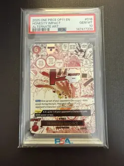 2025 One Piece Op11 #018 Honesty Impact Alternate Art PSA 10 - Image 1