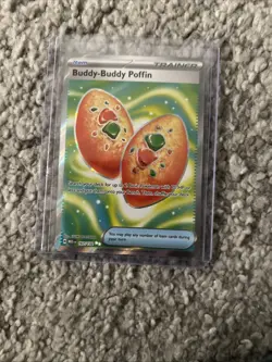 Buddy Buddy Poffin 167/132 Mega Evolution Secret Rare Pokemon Card NM In Hand - Image 1
