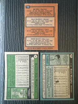 Lot of 3 Diff 1978 79 80 Dale Murphy Atlanta Braves Baseball Cards w/2nd Yr Card - Image 2