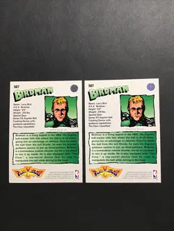 1992-93 Upper Deck FANIMATION #507 Larry Bird 2 CARDS LOT - NM-MINT - 8091 - Image 2