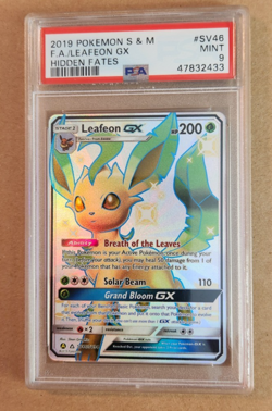 Pokemon Leafeon GX SV46/SV94 Hidden Fates: Shiny Vault Card PSA 9 Mint - Image 1