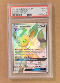 Pokemon Leafeon GX SV46/SV94 Hidden Fates: Shiny Vault Card PSA 9 Mint - Image 3
