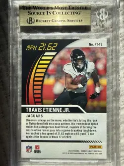 2023 Donruss Elite Full Throttle Red Travis Etienne Jr. /75 BGS 9.5 GEM MINT - Image 3