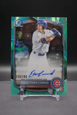 2025 Bowman Draft | Ethan Conrad | 1st Bowman Aqua Lava Auto /199 | Cubs - Image 1
