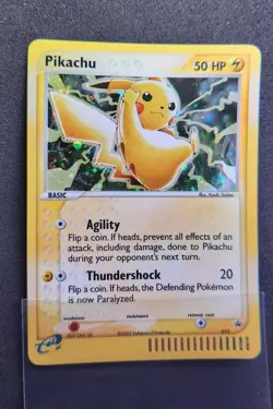 Nintendo Pokemon 2003 Pikachu Holo Black Star Promo Card #012. Double swirl🌀🌀 - Image 2