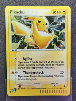 Nintendo Pokemon 2003 Pikachu Holo Black Star Promo Card #012. Double swirl🌀🌀 - Image 3