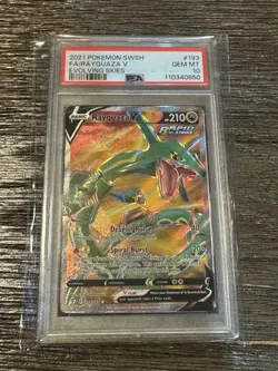 2021 Pokemon SWSH FA / Rayquaza V Evolving Skies Rapid Strike PSA 10 - Image 1