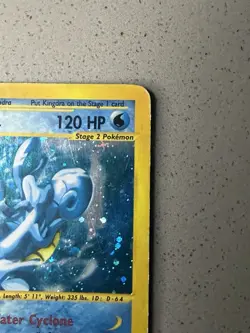 2002 Pokemon TCG Aquapolis Kingdra H14/H32 Holo Heavy Play See Photos! Swirl! - Image 3
