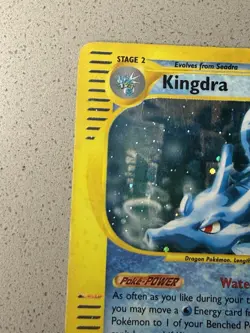 2002 Pokemon TCG Aquapolis Kingdra H14/H32 Holo Heavy Play See Photos! Swirl! - Image 4