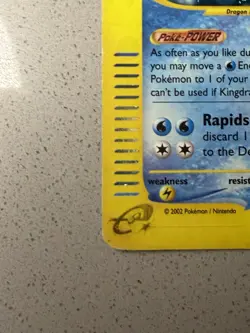 2002 Pokemon TCG Aquapolis Kingdra H14/H32 Holo Heavy Play See Photos! Swirl! - Image 5