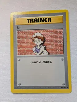 Bill 91/102 Base Set Shadowless Rare Pokemon Card - Image 1