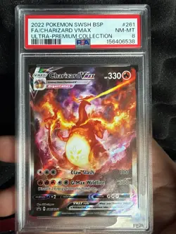 2022 POKEMON SWSH BSP FA/CHARIZARD VMAXULTRA-PREMIUM COLLECTIONPSA - Image 1