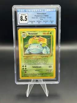 Venusaur 15/102 CGC 8.5 NM/Mint + Base Set Pokemon Holo Rare 1999 Unlimited - Image 1