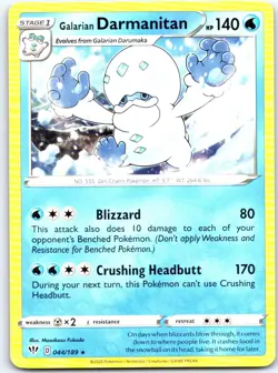 Galarian Darmanitan (Cracked Ice Holo) 44/189 Holo Deck Exclusives Pokemon NM - Image 1