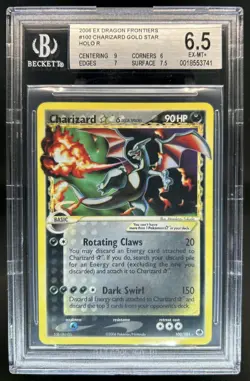 2006 Pokemon EX Dragon Frontiers Charizard Gold Star Holo #100/101 BGS 6.5 - Image 1