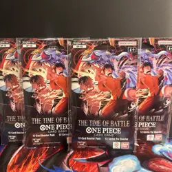 4x One Piece The Time Of Battle 12-card Sleeved Booster Packs (LOT OF 4) - Image 1