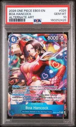 2026 ONE PIECE EB03-ONE PIECE HEROINES EDITION ALT ART BOA HANCOCK PSA 10 - Image 1