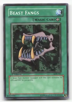 Yugioh Beast Fangs LOB-041 Common 1st Edition NM - Image 1