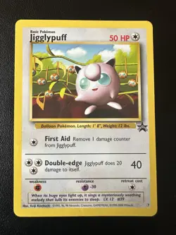 Pokemon Jigglypuff TCG Black Star Promo Card WOTC 7 LP Condition 1999 Vintage - Image 1