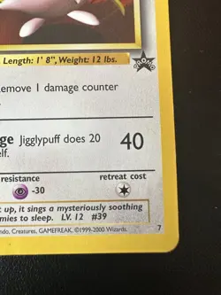 Pokemon Jigglypuff TCG Black Star Promo Card WOTC 7 LP Condition 1999 Vintage - Image 4